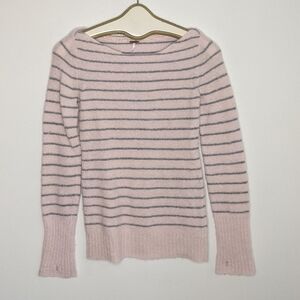 Free People Pink Striped Sweater